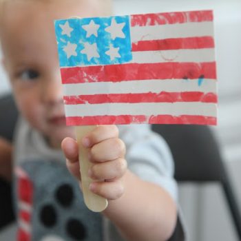 child making independence day crafts for the 4th of July